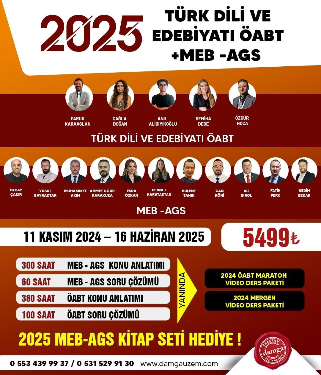 Promotional poster for 2025 Turkish Language and Literature course with event details and instructor photos.